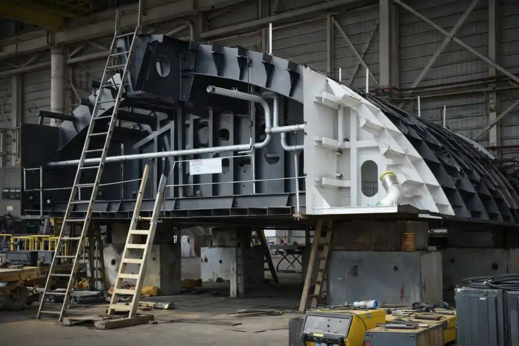 Shipbuilding block outfitting